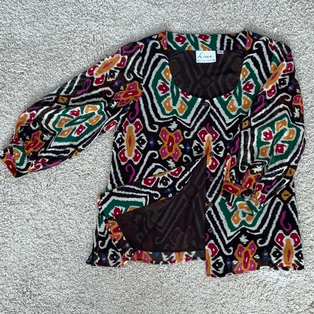 Linea by Louis Dell’Olio silk blouse size small